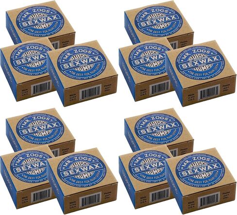 شمع Sex Wax Quick Humps 6X شمع لوح التزلج الاستوائي شديد الصلابة، 78 درجة فهرنهايت وما فوق، برائحة جوز الهند، 85 جرام، 12 عبوة in Saudi Arabia