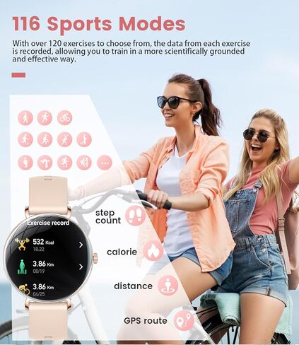 LIGE Smart Watches for Women(Answer/Make Call),Ultra-Thin 6.8mm/1.43" AMOLED Smartwatch with Heart Rate/Sleep Monitor,IP68 Waterproof Fitness Tracker 120 Sport Modes for Android iOS,Sliver in Saudi Arabia