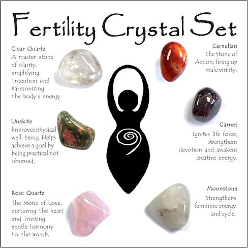 مجموعة كريستال الخصوبة للنساء، بلورات للحمل ومحاولة الحمل، هدية دعم TTC IVF، مجموعة أحجار الشفاء الروحية للتأمل، هدية لتشجيع العقم in Kuwait