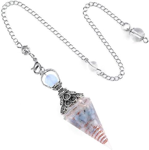 Lapis Lazuli Healing Crystal Pendulum, Resin Gemstone Pendulum with Chain, Divination Dowsing Tool for Meditation in Saudi Arabia