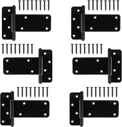 مفصلات بوابة شديدة التحمل مقاس 5 بوصات، مفصلات أبواب سوداء بسعة 260 رطلًا، 4 مفصلات بوابة على شكل حرف T، أجهزة مشغولة للأسوار الخشبية، باب الحظيرة، مسامير متضمنة (5 بوصات - 4 عبوات) - في انتظار الحصول على براءة اختراع in Kuwait