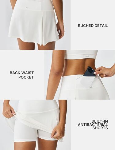 K-Swiss Women's Tennis Skirt with Inner Shorts – High Waisted Skort with Pocket for Golf Athletic Running in Saudi Arabia