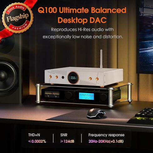 Douk Audio Q100 Balanced DAC: AK4499EX & AK4191 Hi-Res DAC (PCM 768kHz/32-bit & DSD512) - Bluetooth 5.1 LDAC - XLR/RCA Outputs for Audiophiles & Studio Use in Saudi Arabia
