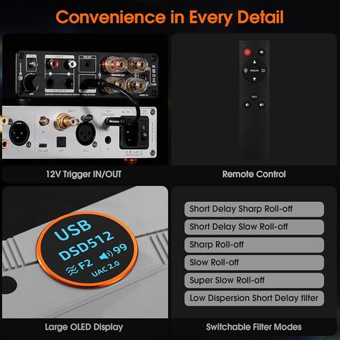 Douk Audio Q100 Balanced DAC: AK4499EX & AK4191 Hi-Res DAC (PCM 768kHz/32-bit & DSD512) - Bluetooth 5.1 LDAC - XLR/RCA Outputs for Audiophiles & Studio Use in Saudi Arabia
