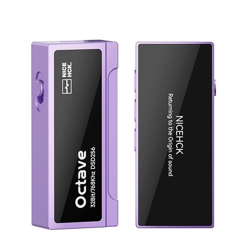 NICEHCK Octave Portable DAC Amp ES9039Q2M، جهاز فك ترميز الصوت HiFi Dongle ومضخم سماعة رأس محمول لـ IEM، محول صوت للهاتف USB لأجهزة Android/iOS/PC، حجم 100 خطوة، ميكروفون مضمن، ألومنيوم CNC (أرجواني) in Kuwait