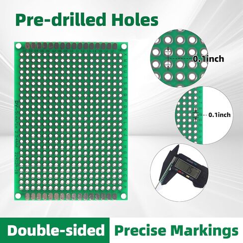 طقم لوحة PCB مزدوجة الجوانب 365 قطعة 4 أحجام، لوحات نموذجية لدوائر PCB لمجموعات Arduino، مشروع إلكتروني، نماذج أولية للدوائر، لحام DIY، موصل رأس 40 دبوس ذكر وأنثى 2.54 مم in Kuwait