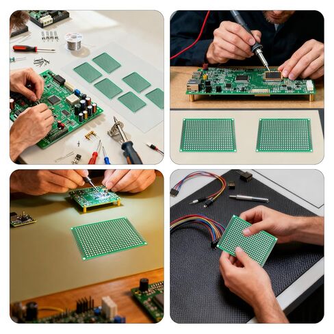 طقم لوحة PCB مزدوجة الجوانب 365 قطعة 4 أحجام، لوحات نموذجية لدوائر PCB لمجموعات Arduino، مشروع إلكتروني، نماذج أولية للدوائر، لحام DIY، موصل رأس 40 دبوس ذكر وأنثى 2.54 مم in Kuwait