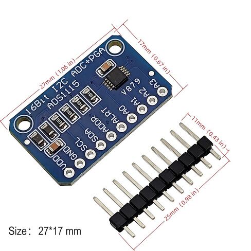5 قطع ADS1115 16 بت 16 بايت 4 قنوات I2C IIC وحدة محول ADC PGA تناظرية إلى رقمية عالية الدقة متوافقة مع Arduino Raspberry Pi in Kuwait
