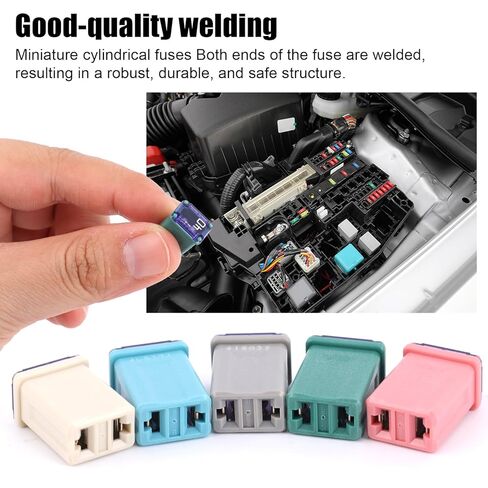 25pcs Automotive Miniature Box Fuse, Colorful Portable Micro Cartridge Blade Fuses Assortment Kits Slow-Blow FMM Fuse for Cars SUVs & Trucks (15A 20A 25A 30A 40A) in Saudi Arabia