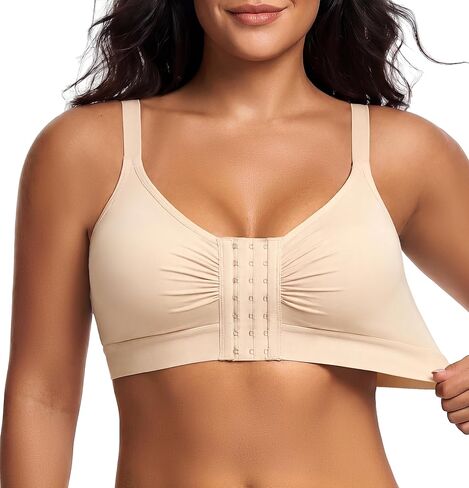 EUYZOU Post Surgery Compression Bras for Women Front Closure Mastectomy Surgical Bras Wireless with Adjustable Straps in Saudi Arabia
