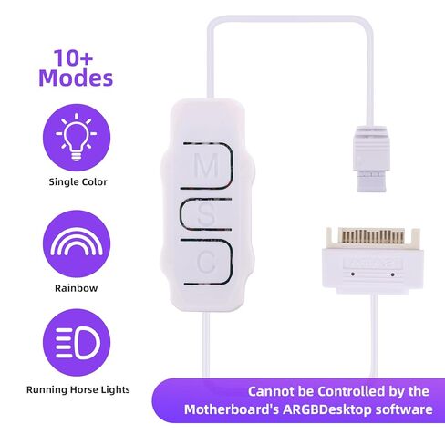 وحدة تحكم MINI ARGB ، وحدة تحكم 3-RGB 5V ، وضع الضوء المدمج ، وحدة تحكم RGB Power RGB SATA للوحة الضوء ، الشريط الفاتح ، مروحة الكمبيوتر ، المبرد المبرد بالماء/الهواء (أسود) in Kuwait
