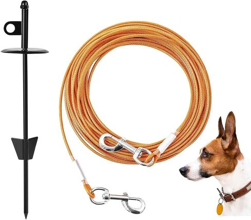 حصة ربطة عنق للكلاب - قطعتان من حصة الكلاب شديدة التحمل للكلاب الكبيرة التي يصل وزنها إلى 200 رطل، حصة كلب مرساة أرضية مضادة للصدأ للشاطئ والتخييم، استخدام مرساة كلب دوارة 360 درجة (2 بارك أسود + برتقالي) in Kuwait