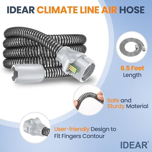 أنابيب سلسلة المناخ 10 - خرطوم IDEAR CPAP المتوافق مع Airsense 10، يأتي مع غطاء خرطوم CPAP من الصوف بسحاب كامل الطول - ليس لـ S11 in Kuwait