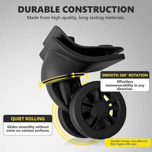 استبدال عجلات الأمتعة الدوارة المبارزة لإصلاح حقيبة السفر عجلات استبدال حقيبة دوارة 360 درجة مع 4 فتحات تركيب H045 in Kuwait