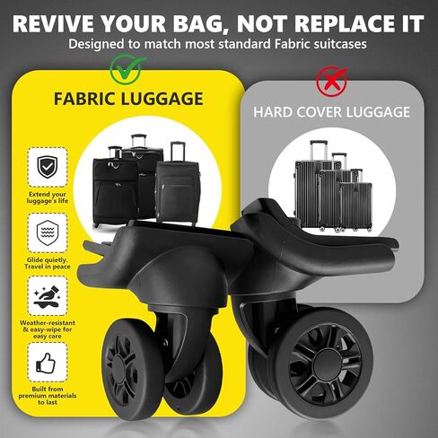 استبدال عجلات الأمتعة الدوارة المبارزة لإصلاح حقيبة السفر عجلات استبدال حقيبة دوارة 360 درجة مع 4 فتحات تركيب H045 in Kuwait