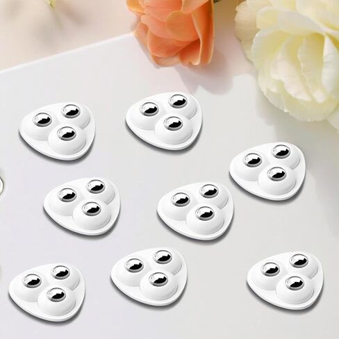 8pcs Mini Caster Appliances Wheels, 360°Rotation Small Appliance Wheels for Kitchen Appliances, Adhesive Universal Caster Wheels Sticky Pulley Small Appliance Casters for Storage Box (White) in Saudi Arabia