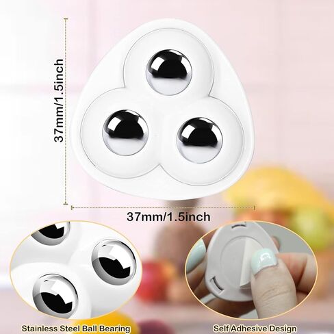 8pcs Mini Caster Appliances Wheels, 360°Rotation Small Appliance Wheels for Kitchen Appliances, Adhesive Universal Caster Wheels Sticky Pulley Small Appliance Casters for Storage Box (White) in Saudi Arabia