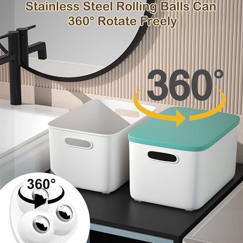 8pcs Mini Caster Appliances Wheels, 360°Rotation Small Appliance Wheels for Kitchen Appliances, Adhesive Universal Caster Wheels Sticky Pulley Small Appliance Casters for Storage Box (White) in Saudi Arabia