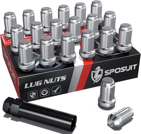 Sposuit M12x1.5 Lug Nuts - Replacement for 2006-2023 Hyundai Elantra, 2018-2024 Kona, 2000-2022 Santa Fe, 2001-2023 Sonata, 2005-2024 Tucson, 2017-2022 Ioniq - Closed End Chrome Lug Nut(20 Pcs) in Saudi Arabia