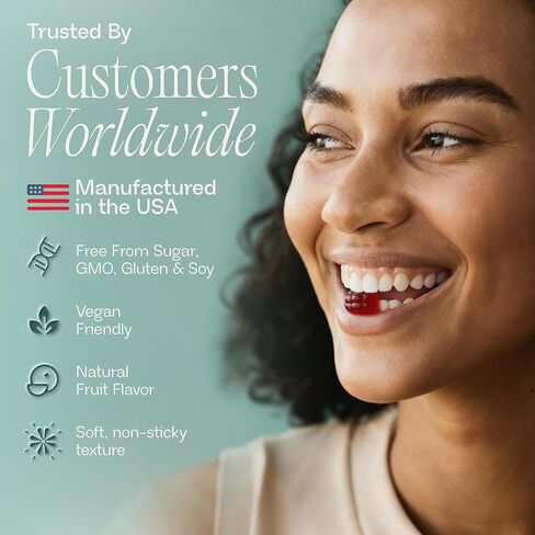 علكات الألياف للنساء - دعم GLP-1 الطبيعي مع الكيوي والرمان والزنجبيل - مكمل صحي للجهاز الهضمي خالي من السكر، ألياف البريبايوتك FOS - نباتية وخالية من الغلوتين (60 علكة - كمية تكفي 30 يومًا) in Kuwait