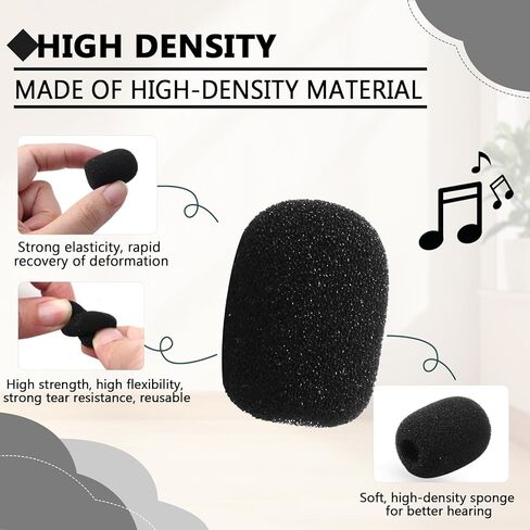 Bonsicoky 50 Pack Mini Foam Microphone Windscreen - High Density Headset Microphone Windscreen Foam Cover for Headset Protection, Noise Reduction in Saudi Arabia