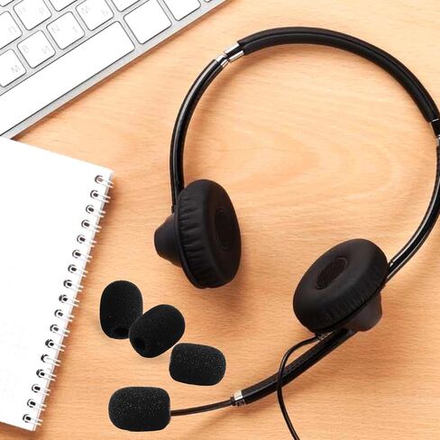 Bonsicoky 50 Pack Mini Foam Microphone Windscreen - High Density Headset Microphone Windscreen Foam Cover for Headset Protection, Noise Reduction in Saudi Arabia