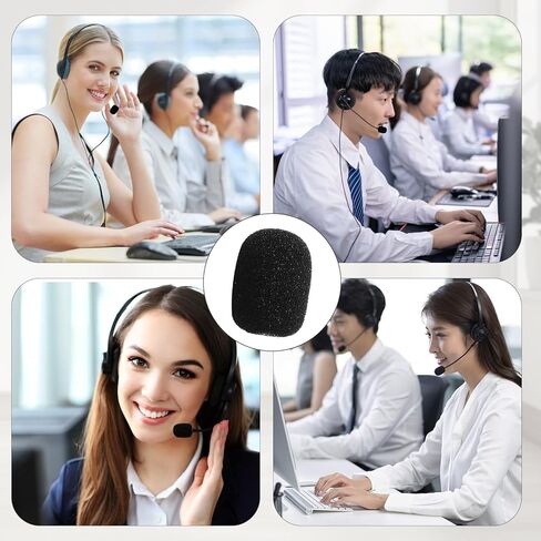 Bonsicoky 50 Pack Mini Foam Microphone Windscreen - High Density Headset Microphone Windscreen Foam Cover for Headset Protection, Noise Reduction in Saudi Arabia