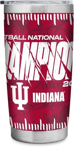 Rico Industries NCAA Indiana Hoosiers 2026 Football National Champions 20oz Stainless Steel Tumbler with Lid - Great For Coffee, Tea, Water or Cocktails in Saudi Arabia