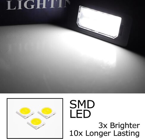 iJDMTOY Can-Bus خالية من الأخطاء OEM-Fit 3W مجموعة إضاءة لوحة ترخيص LED كاملة متوافقة مع سلسلة BMW G20 3، سلسلة G30 5، G05 X5، مدعومة بثنائيات LED بيضاء زينون 12 قطعة in Saudi Arabia