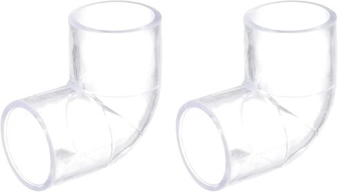 uxcell 4Pcs Clear Elbow Fitting, 25mm/0.98" 2 Way Acrylic Elbow 90 Degree L-Shaped Pipe Fitting Adapter for Connecting Water Pipes in Saudi Arabia