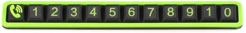 FACELESS Temporary Parking Number Display Card with Digital Stickers, Black with Green Numbers (green) in Saudi Arabia