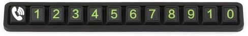 FACELESS Temporary Parking Number Display Card with Digital Stickers, Black with Green Numbers (green) in Saudi Arabia