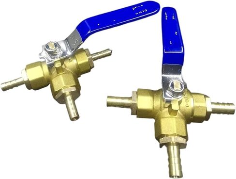 1 Pack 6/8/10mm Hose Barb Brass Full Port T Port L Port 3 Way Ball Valve Connector Adapter(3/8",T-Type_8MM Barb) in Kuwait