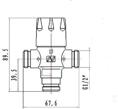 1PCS Brass 1/2" DN15 Pipe Thermostatic Mixing Valve Solar Thermostatic Valve in Kuwait