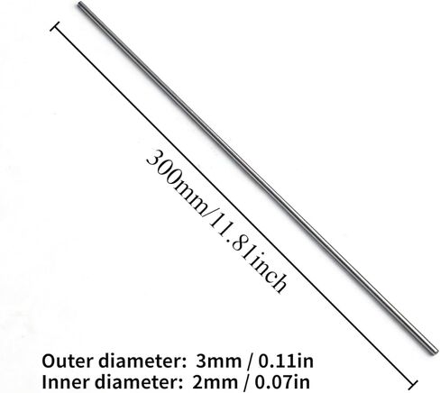 5Pcs 304 Stainless Steel Capillary Metal Tube Tubing, 2mm ID, 3mm OD,300mm Length in Saudi Arabia
