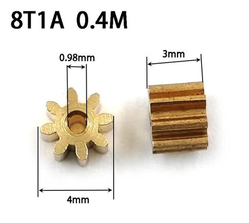 Steel Heavy Duty Motor Pinion Gear 10pcs 81A 0.4M Copper Gear 8 Teeth Parts Spindle Pinion Shaft Hole .98mm 8T in Saudi Arabia