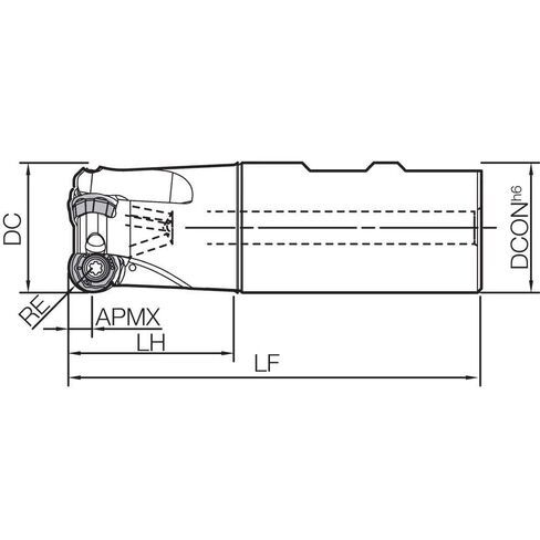 KYOCERA MRX1000W100084T Radius Cutter Indexable End Mill, Steel, Weldon Shank, 4 Inserts, 1" Cutting Diameter, 0.1570" Max Drilling Depth, 1.00" Shank Diameter, 4.7240" Length in Saudi Arabia