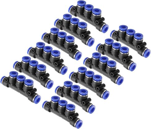 HARFINGTON 20pcs Inline Manifold Union Fitting 6mm(15/64") OD 5 Ways Plastic Pneumatic Push to Connect Tube Fittings Push Lock Quick Release Connectors in Saudi Arabia
