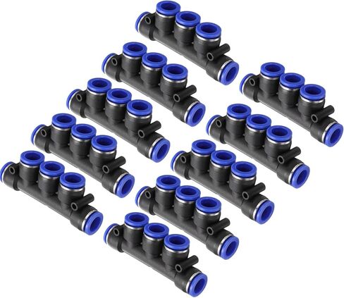HARFINGTON 20pcs Inline Manifold Union Fitting 6mm(15/64") OD 5 Ways Plastic Pneumatic Push to Connect Tube Fittings Push Lock Quick Release Connectors in Saudi Arabia