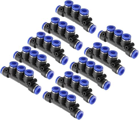 HARFINGTON 20pcs Inline Manifold Union Fitting 6mm(15/64") OD 5 Ways Plastic Pneumatic Push to Connect Tube Fittings Push Lock Quick Release Connectors in Saudi Arabia