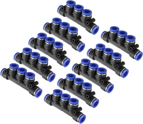 HARFINGTON 20pcs Inline Manifold Union Fitting 6mm(15/64") OD 5 Ways Plastic Pneumatic Push to Connect Tube Fittings Push Lock Quick Release Connectors in Saudi Arabia