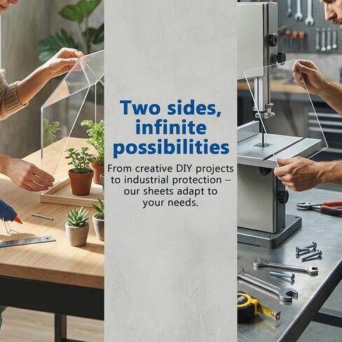 15 قطعة من الألواح البلاستيكية الشفافة، 12 × 12 × 0.06 بوصة لوحة رقيقة من البولي كربونات الشفافة مع ورق واقي للحرف اليدوية اليدوية، صناعية in Kuwait