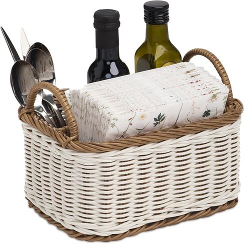 Elowen Napkin Holder Set of 2, 9.8 x 5.5 x 2.8 Inches, Water Hyacinth, Brown – Woven Dispenser for Napkins in Kitchen, Bathroom, or Dining Table in Saudi Arabia