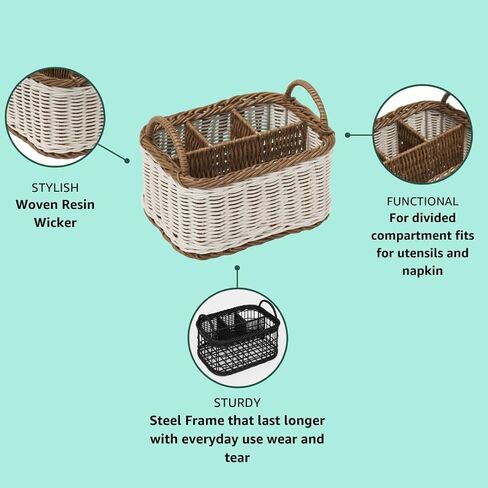 Elowen Napkin Holder Set of 2, 9.8 x 5.5 x 2.8 Inches, Water Hyacinth, Brown – Woven Dispenser for Napkins in Kitchen, Bathroom, or Dining Table in Saudi Arabia
