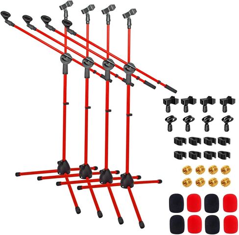 5 Core Tripod Mic Stand Floor 4Pcs Adjustable 31 to 76 Inches Boom Arm Holder Microphone Stands 360 Degree Rotating + Dual Mic - MS DBL 4PCS in Saudi Arabia