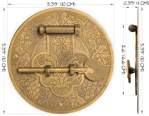 Hardware Philosophy "Longevity Brass Plate Chest Box Latch Decorative Hardware 3.4" in Saudi Arabia