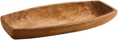 Fenteer Bowl for Candle Decorative Wooden 9.8 x 5.9 inch Farmhouse Storage Tray Rustic for DIY Dining Room Crafts Kitchen Decor in Saudi Arabia