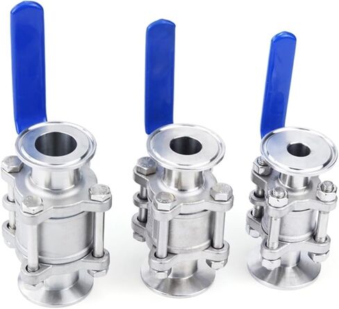 Stainless Steel 304 Ball Valve 3/Three-Piece 1.5" 50.5mm Tri Clamp Ferrule Type for Homebrew Diary(3/4") in Kuwait
