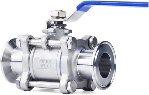 Stainless Steel 304 Ball Valve 3/Three-Piece 1.5" 50.5mm Tri Clamp Ferrule Type for Homebrew Diary(3/4") in Kuwait