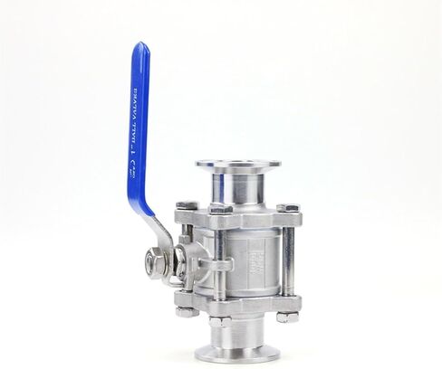 Stainless Steel 304 Ball Valve 3/Three-Piece 1.5" 50.5mm Tri Clamp Ferrule Type for Homebrew Diary(3/4") in Kuwait